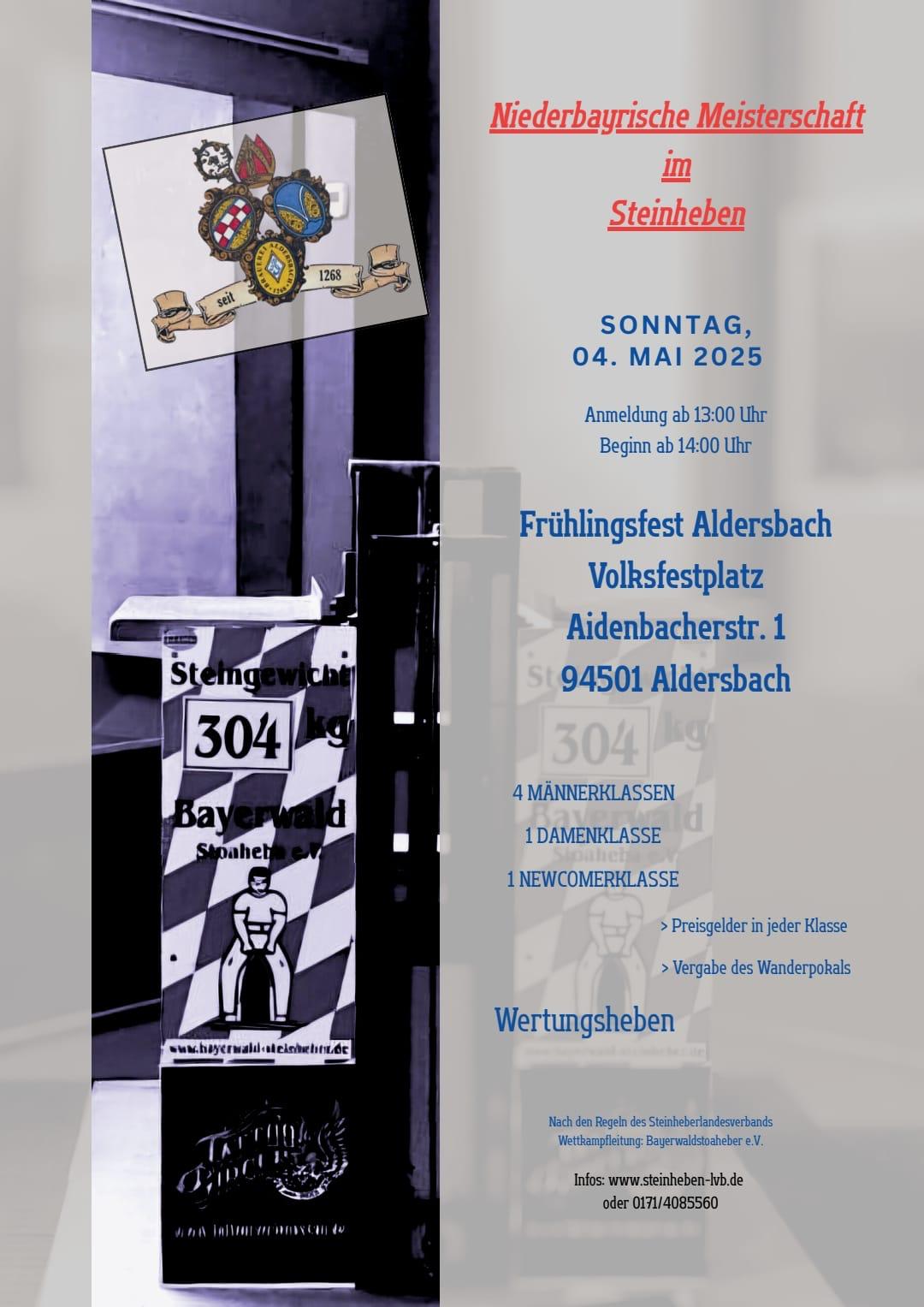 Einladung Niederbayrische Meisterschaft im Steinheben 2025