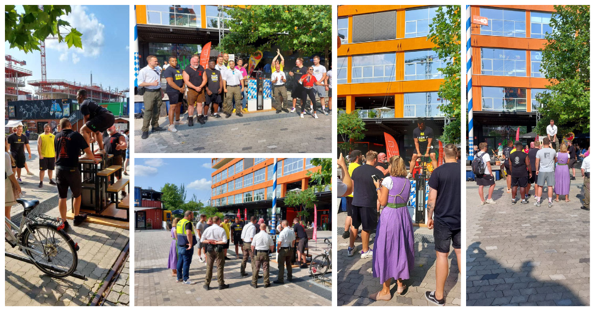 Steinheben beim Trachtival im Werksviertel München width=