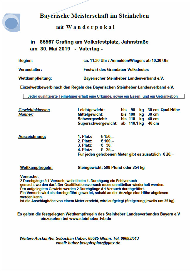 Steinheben in Grafing 2019